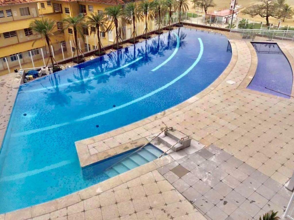 Maravilhoso Apto Vista Mar Jacuzzi Wi Fi Pe Areia Santos  Luaran gambar